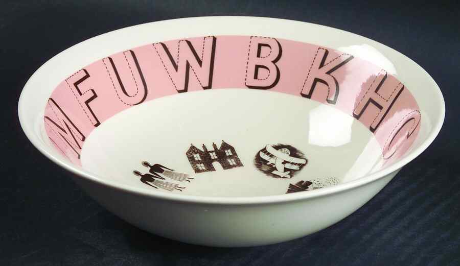 Alphabet Pink Child's Bowl by Wedgwood-1