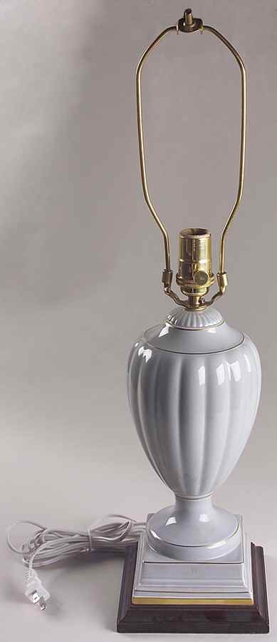 Melon Twilight Blue Gray Electric Lamp No Shade by Wedgwood-1