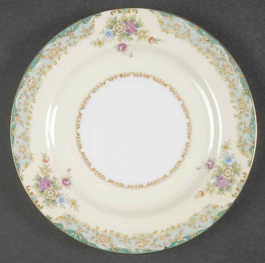 Greenleigh (Green & Aqua Border) Bread & Butter Plate by Wentworth-1