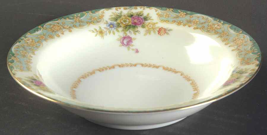 Greenleigh (Green & Aqua Border) Rim Fruit/Dessert (Sauce) Bowl by Wentworth-1