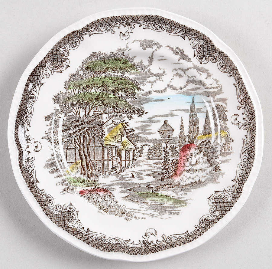 Shakespeares Sonnets Brown Multicolor Dessert/Pie Plate by Wedgwood-1