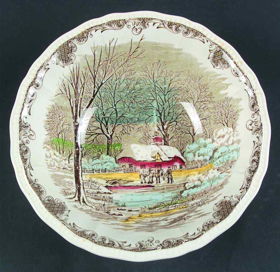 Shakespeares Sonnets Brown Multicolor 8" Round Vegetable Bowl by Wedgwood-1