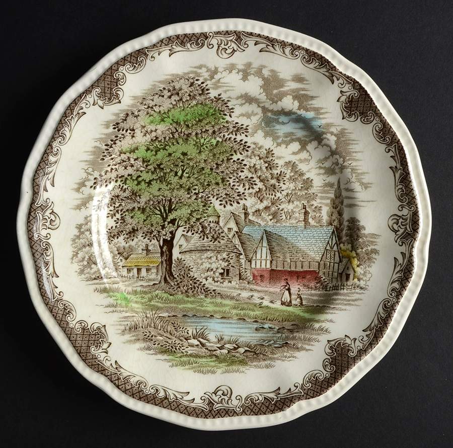 Shakespeares Sonnets Brown Multicolor Salad Plate by Wedgwood-1