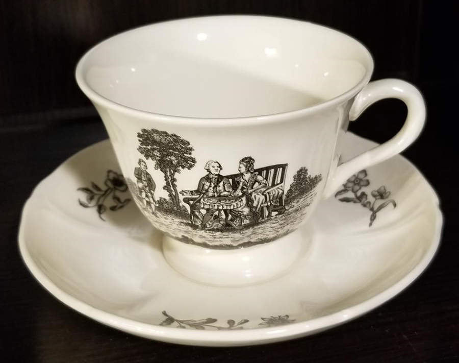 WW347 Footed Cup & Saucer Set by Wedgwood-1