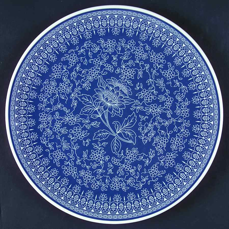 Tonquin Blue (No Gold Floral) Dinner Plate by Wedgwood-1