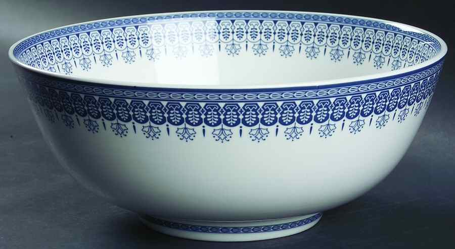 Tonquin Blue (No Gold Floral) 10" Large Salad Serving Bowl by Wedgwood-1