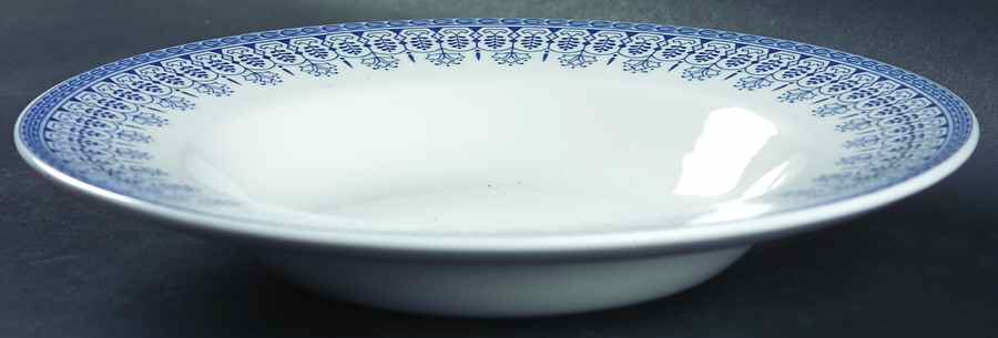 Tonquin Blue (No Gold Floral) Large Rim Soup Bowl by Wedgwood-1
