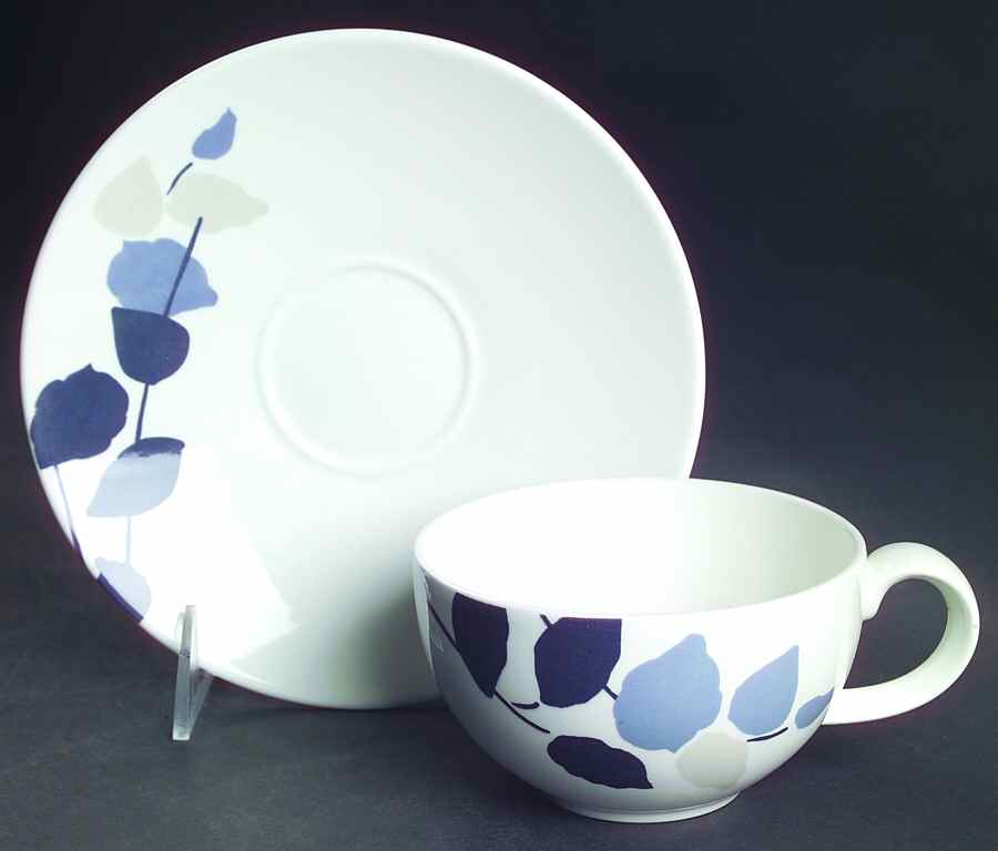 Minimal Indigo Flat Cup & Saucer Set by Wedgwood-1