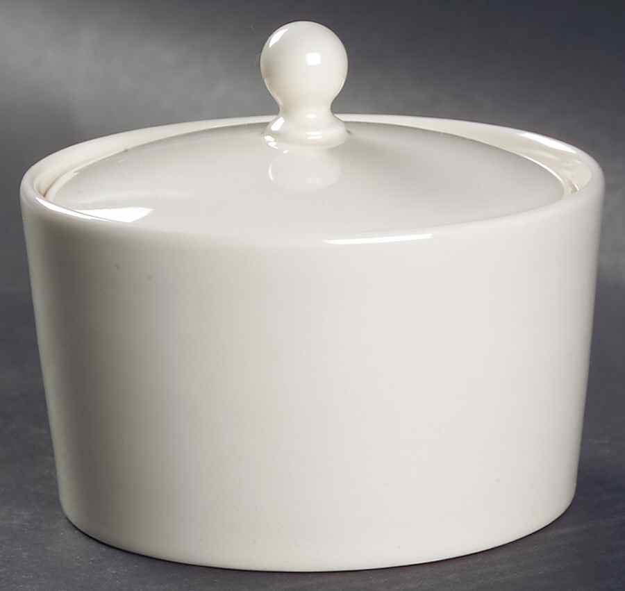 Plain Ivory Sugar Bowl & Lid by Wedgwood-1