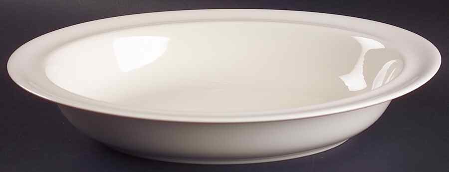 Plain Ivory 11" Shallow Oval Bowl by Wedgwood-1