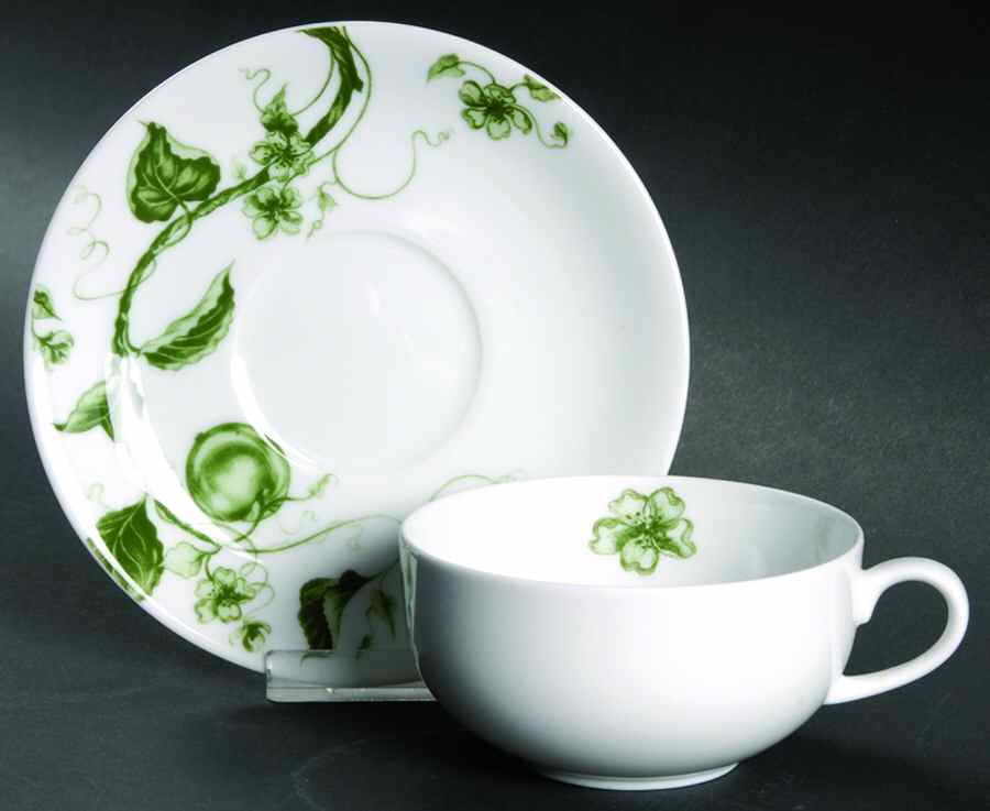 Ormonde Green Flat Cup & Saucer Set by Williams-Sonoma-1
