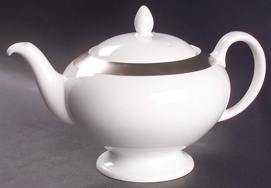 Satine Platinum Teapot & Lid by Wedgwood-1