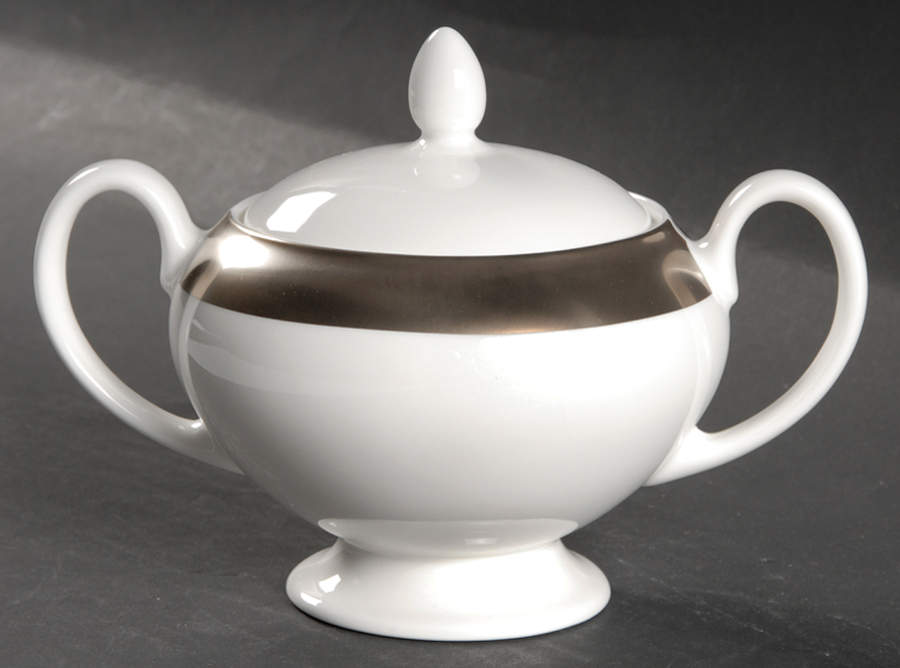 Satine Platinum Sugar Bowl & Lid by Wedgwood-1