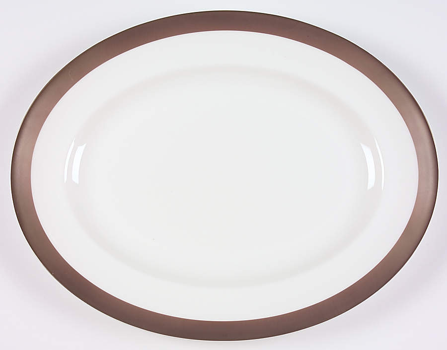 Satine Platinum 13" Oval Serving Platter by Wedgwood-1