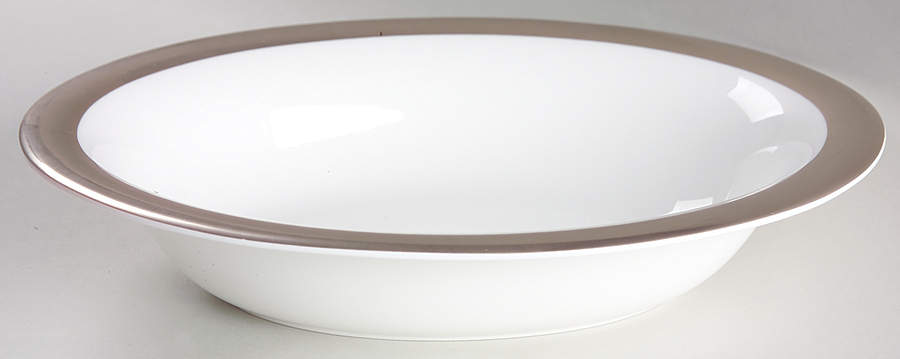 Satine Platinum 9" Oval Vegetable Bowl by Wedgwood-1