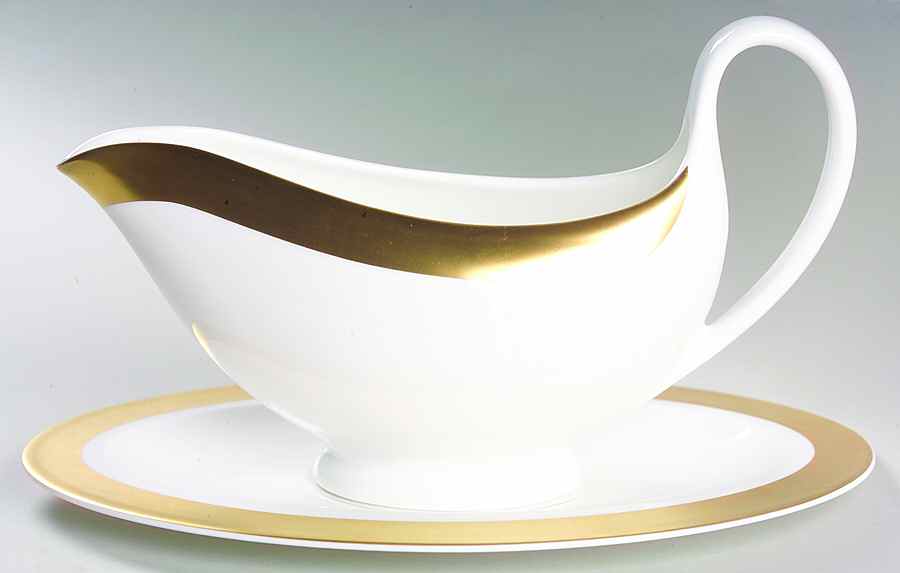 Satine Gold Gravy Boat & Underplate by Wedgwood-1