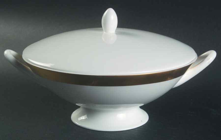 Satine Gold Round Covered Vegetable by Wedgwood-1