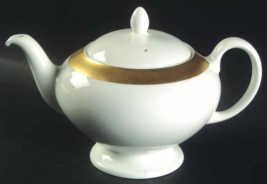 Satine Gold Teapot & Lid by Wedgwood-1