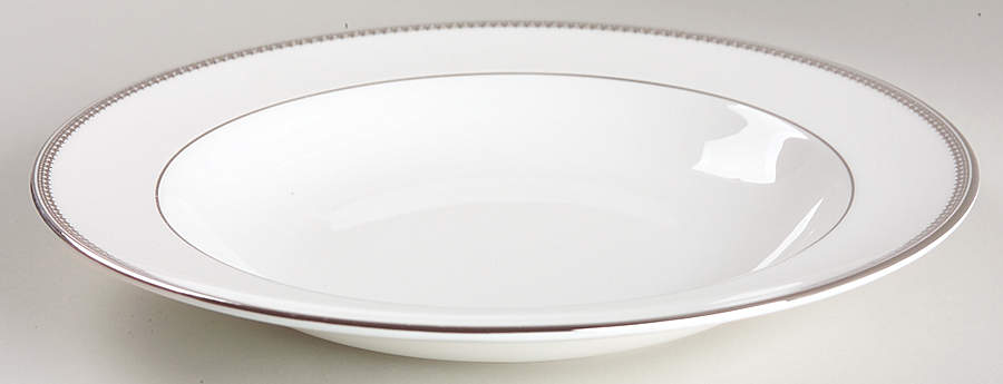 Vera Lace Platinum Large Rim Soup Bowl by Wedgwood-1