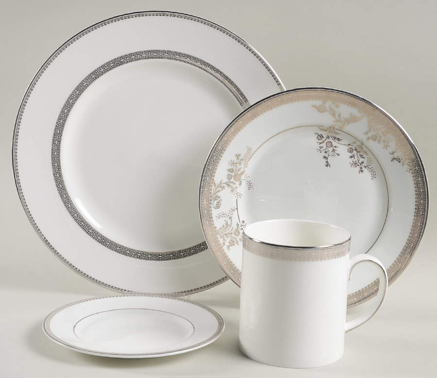 Vera Lace Platinum 4 Piece Place Setting by Wedgwood-1