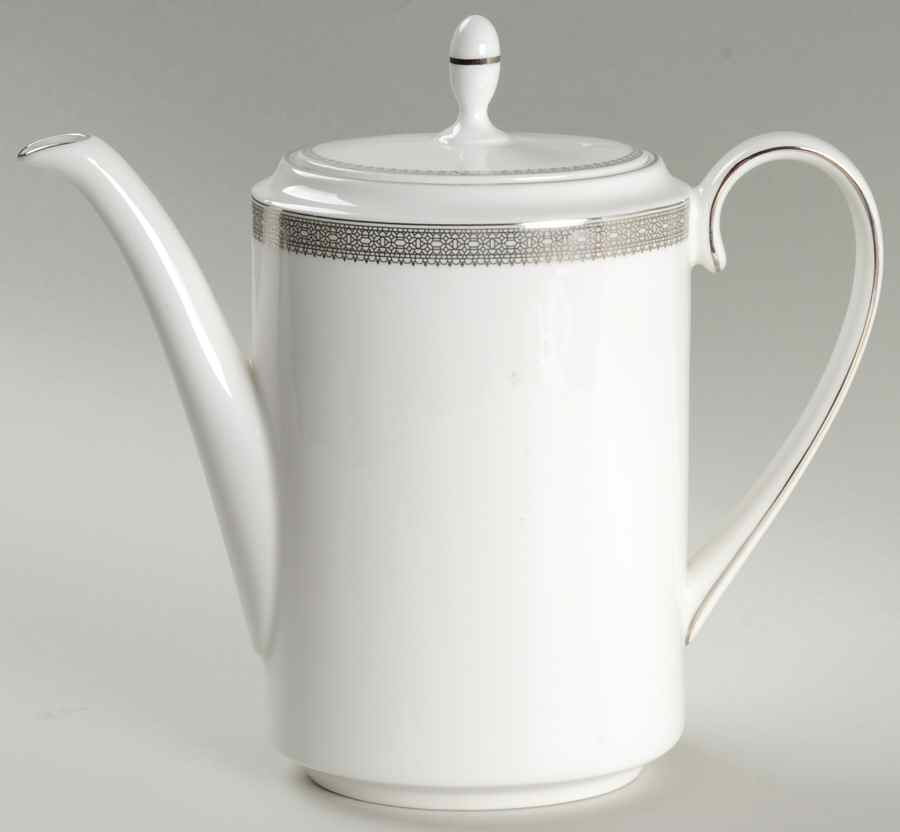 Vera Lace Platinum Coffee Pot & Lid by Wedgwood-1