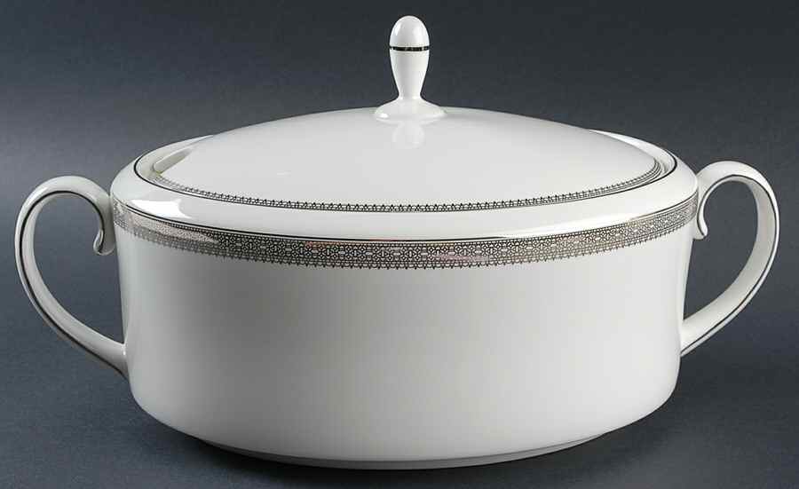 Vera Lace Platinum Tureen &  Lid by Wedgwood-1