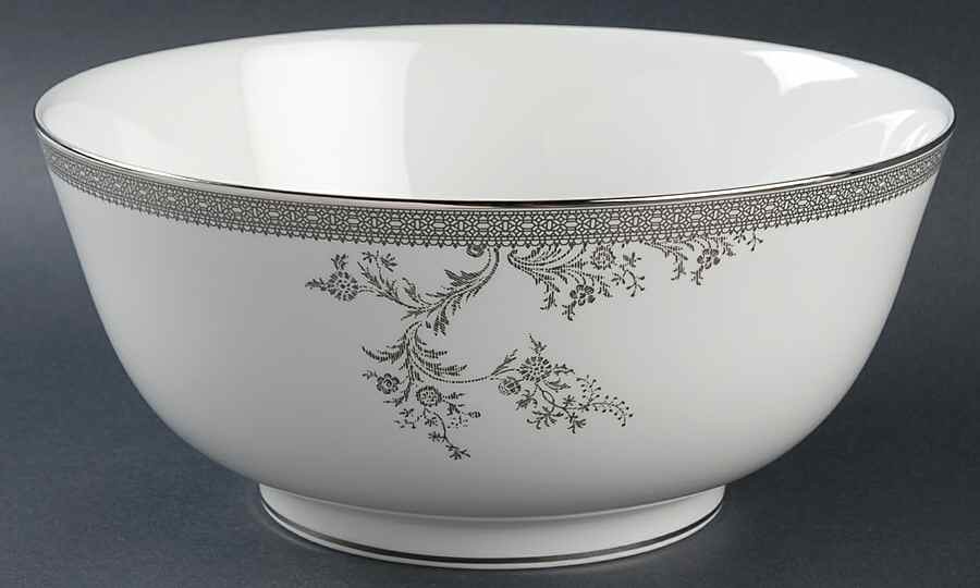 Vera Lace Platinum 9" Salad Serving Bowl by Wedgwood-1