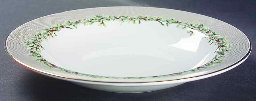 Holly Wreath Large Rim Soup Bowl by Wedgwood-1