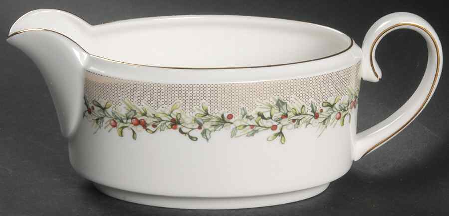 Holly Wreath Gravy Boat by Wedgwood-1