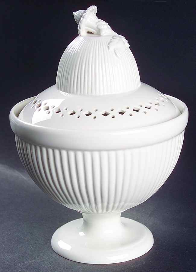 Royal Icing Covered Vase with Acorn Finial Lid by Wedgwood-1