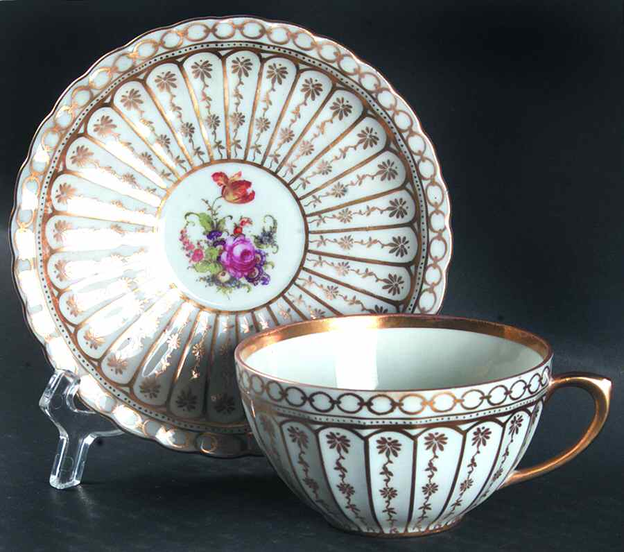 1756 Flat Cup & Saucer Set by Bauer & Pfeiffer-1