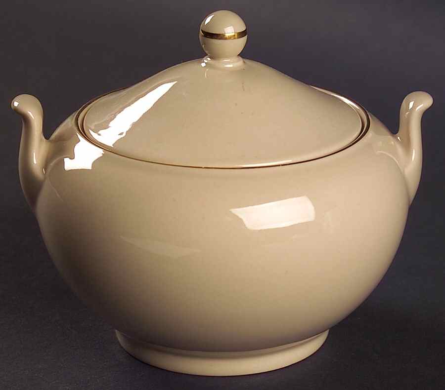 Gilded Drabware Sugar Bowl & Lid by Wedgwood-1