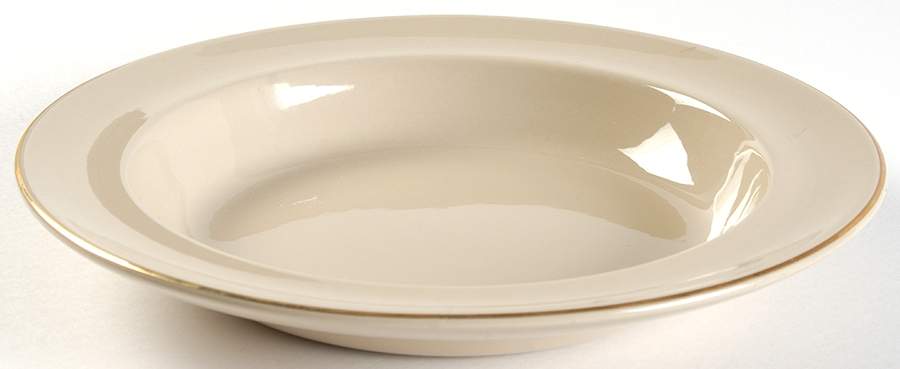 Gilded Drabware Large Rim Soup Bowl by Wedgwood-1