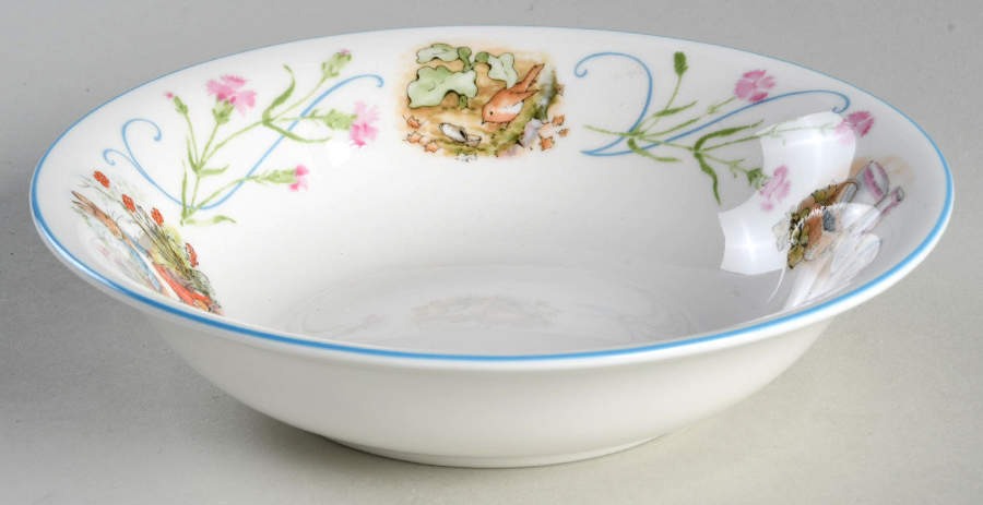 Peter Rabbit (Bone, Blue Trim) Coupe Cereal Bowl by Wedgwood-1