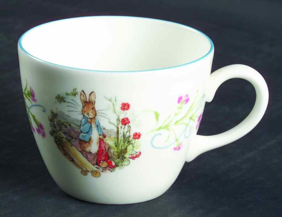 Peter Rabbit (Bone, Blue Trim) Flat Cup by Wedgwood-1