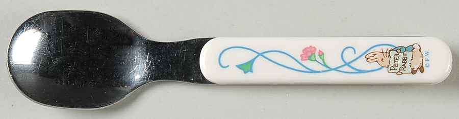 Peter Rabbit (Bone, Blue Trim) Melamine Baby Spoon by Wedgwood-1