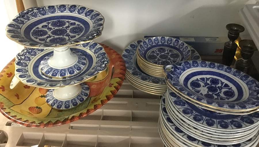 Marigold Blue Footed Cake Plate by Wedgwood-1