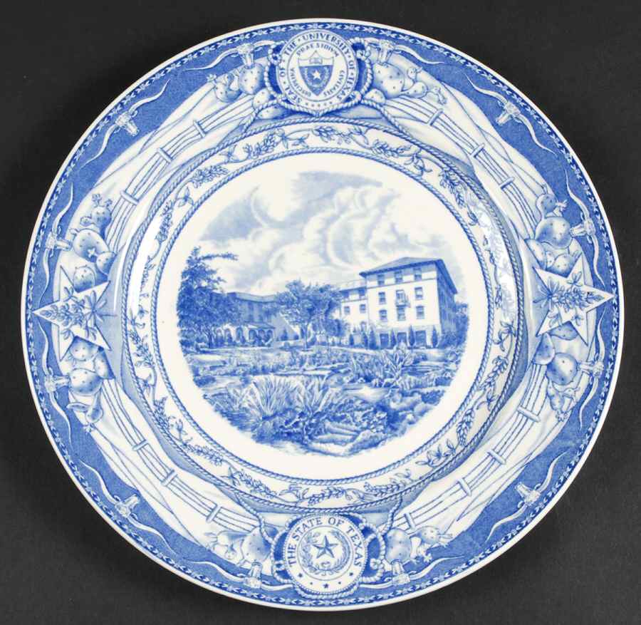 University of Texas Blue Dinner Plate by Wedgwood-1