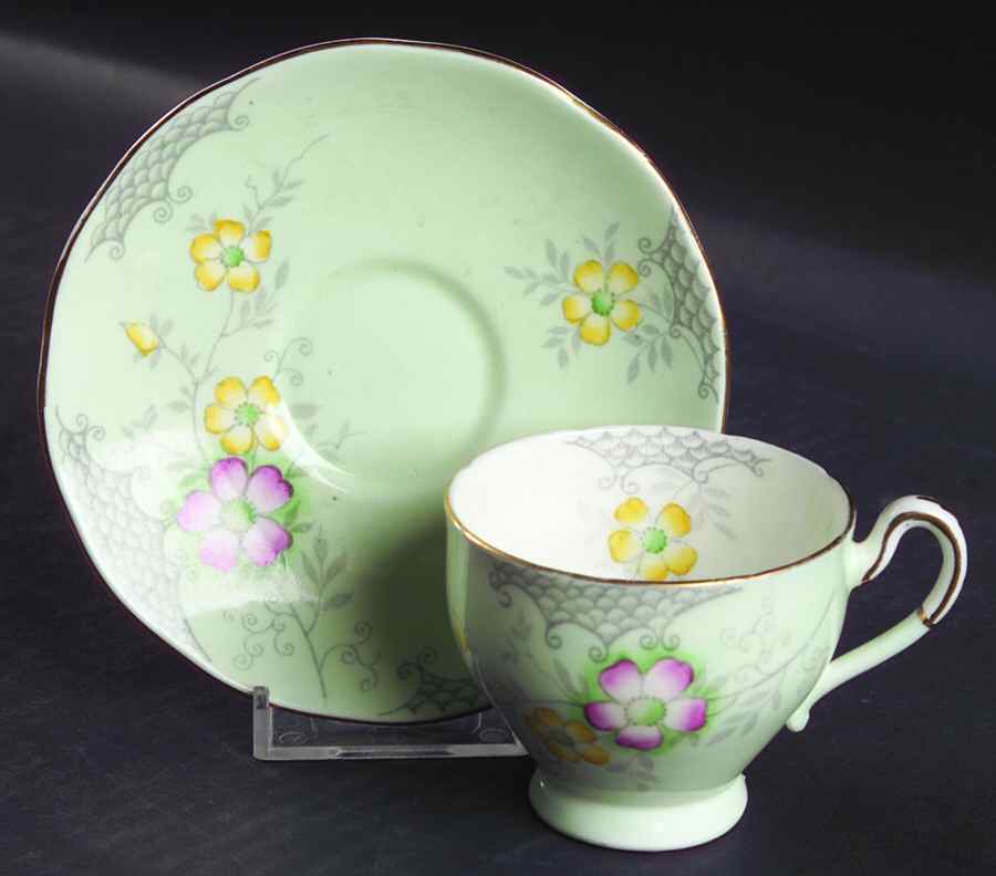 7993 Footed Cup & Saucer Set by Wellington (England)-1
