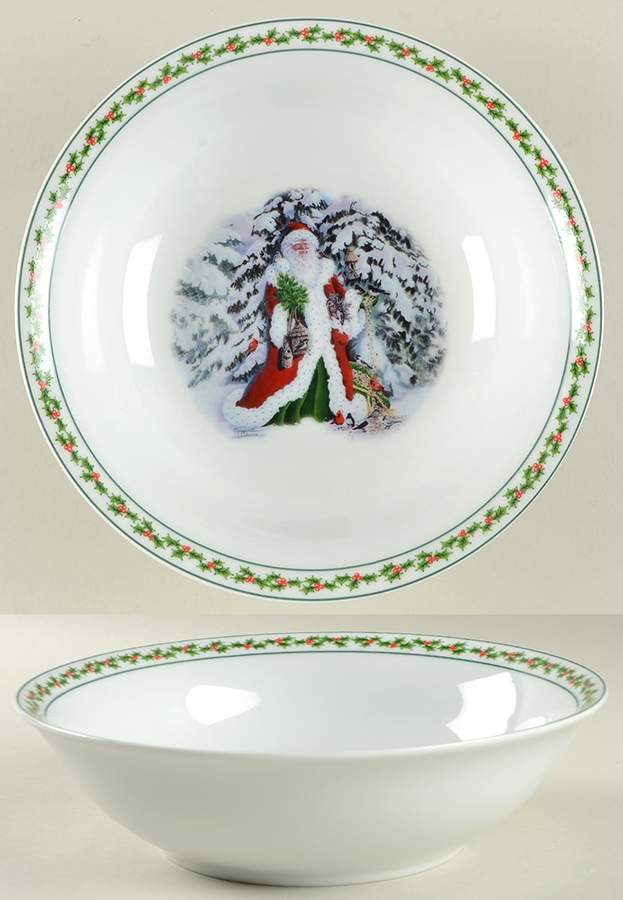 Father Christmas 9" Round Vegetable Bowl by National Wildlife Federation-1