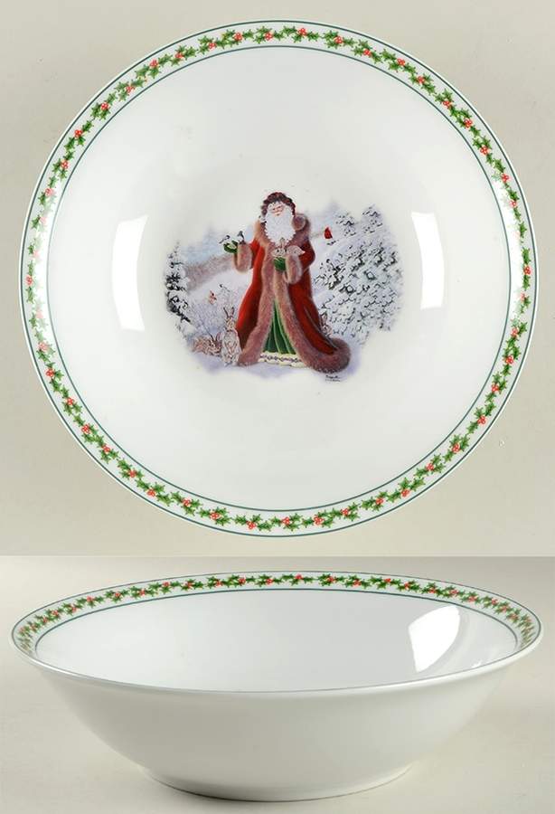 Father Christmas 10" Round Vegetable Bowl by National Wildlife Federation-1