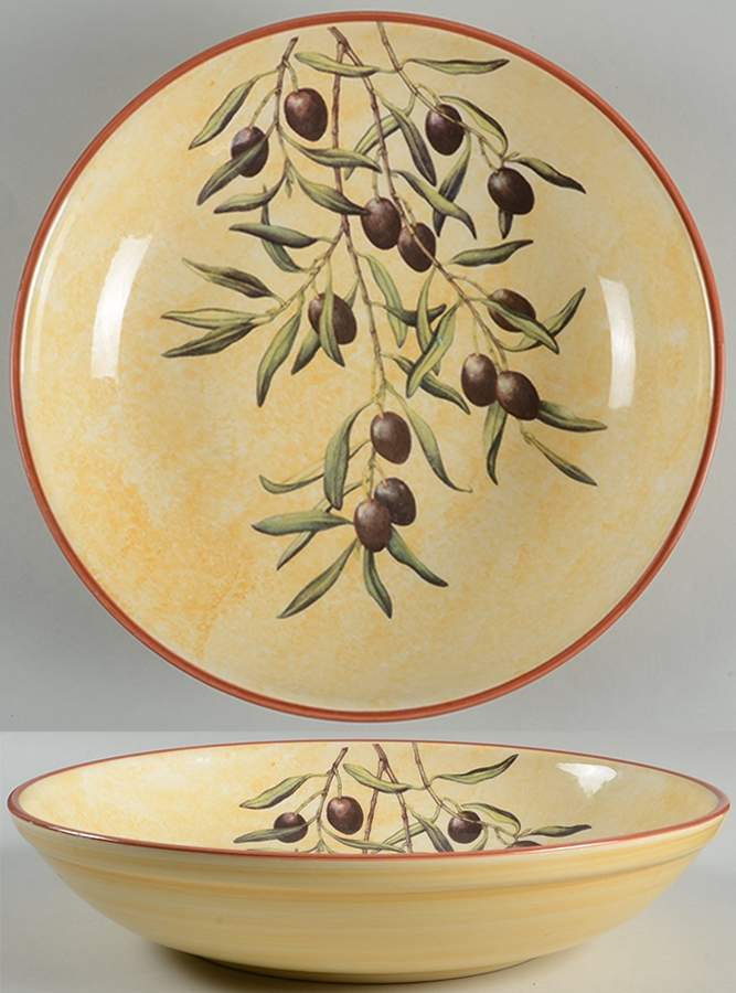 Les Oliviers 13" Pasta Serving Bowl by Williams-Sonoma-1