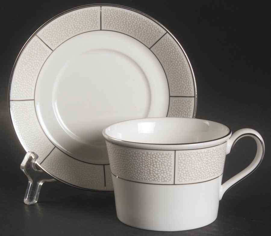 Shagreen Flat Cup & Saucer Set by Wedgwood-1