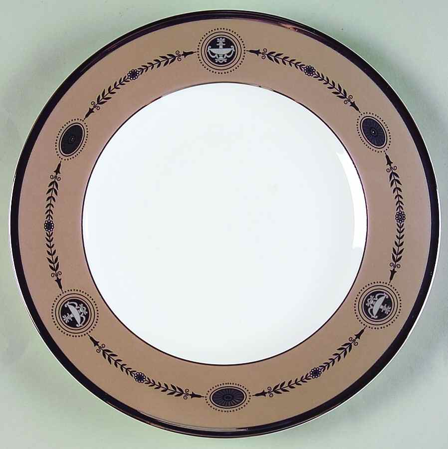 Laurel (Taupe Band, Black Laurel) Salad Plate by Wedgwood-1