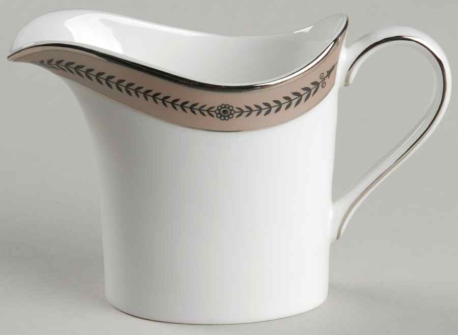 Laurel (Taupe Band, Black Laurel) Creamer by Wedgwood-1