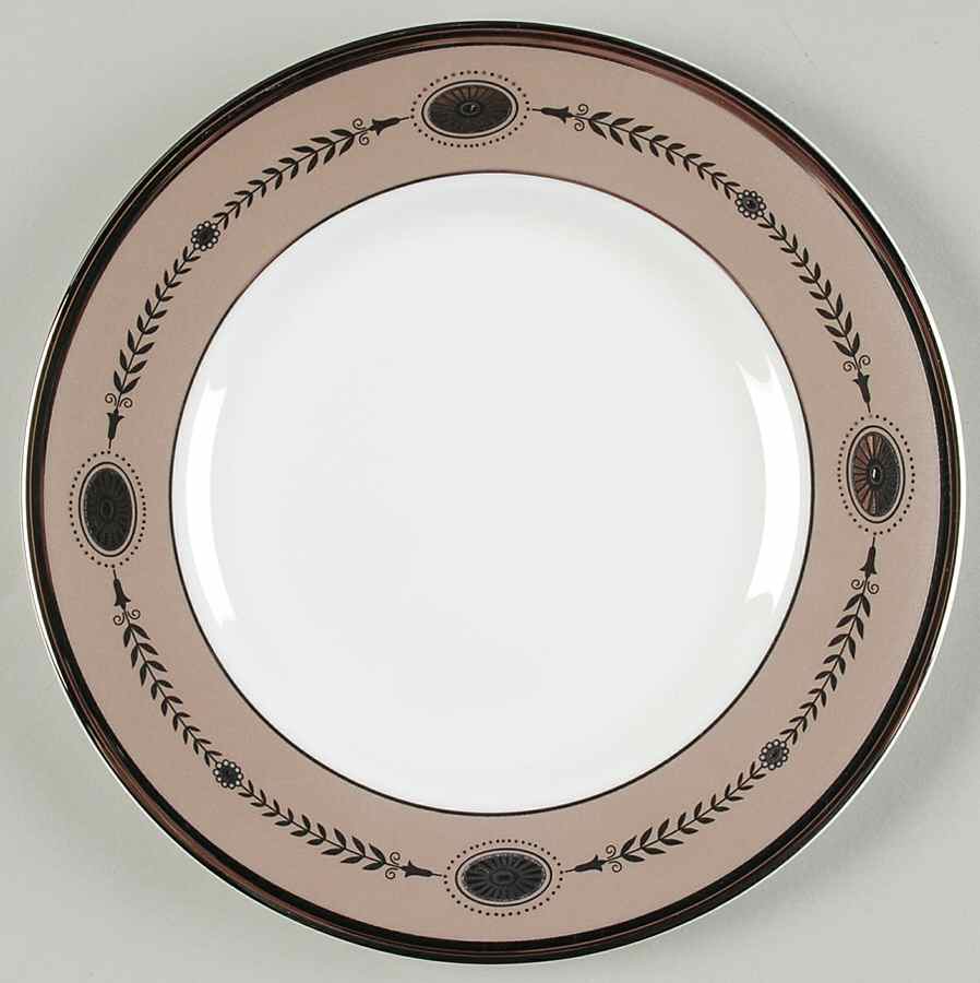 Laurel (Taupe Band, Black Laurel) Dessert/Pie Plate by Wedgwood-1