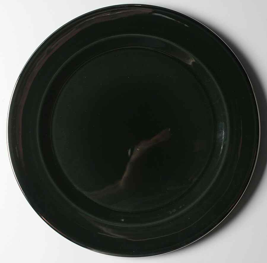 Laurel (Taupe Band, Black Laurel) Service Plate (Charger) by Wedgwood-1