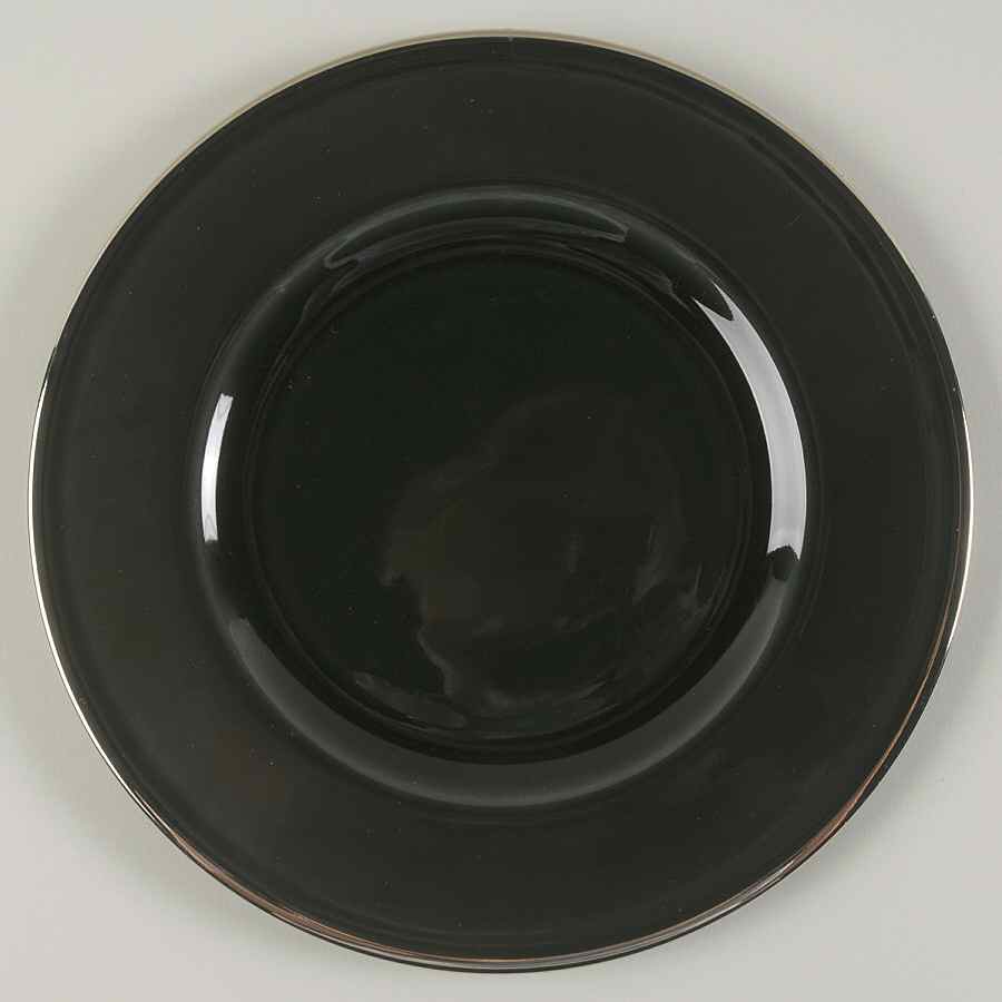 Laurel (Taupe Band, Black Laurel) Accent Luncheon Plate by Wedgwood-1