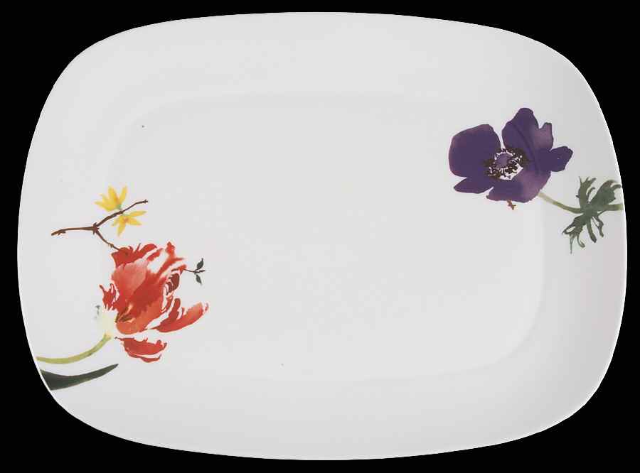 Painted Garden Floral 13" Rectangular Serving Platter by Wedgwood-1