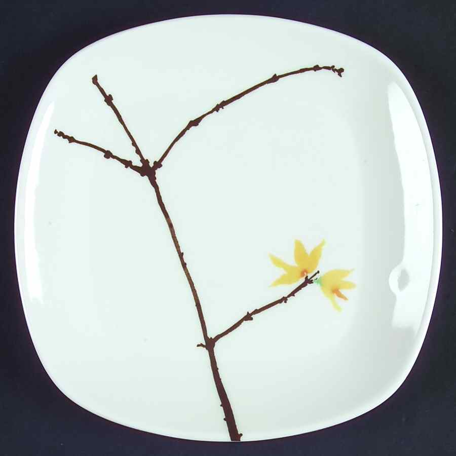 Painted Garden Forsythia (Yellow Flowers) Bread & Butter Plate by Wedgwood-1